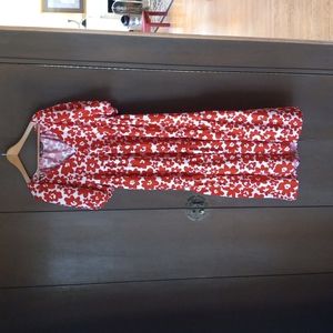 Zara new woman maxi floral printed poplin dress